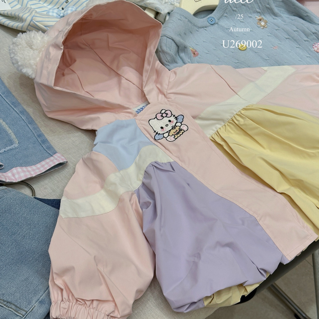 釉兮 9002女童kitty连帽外套2025秋款拉链夹克（汉服）