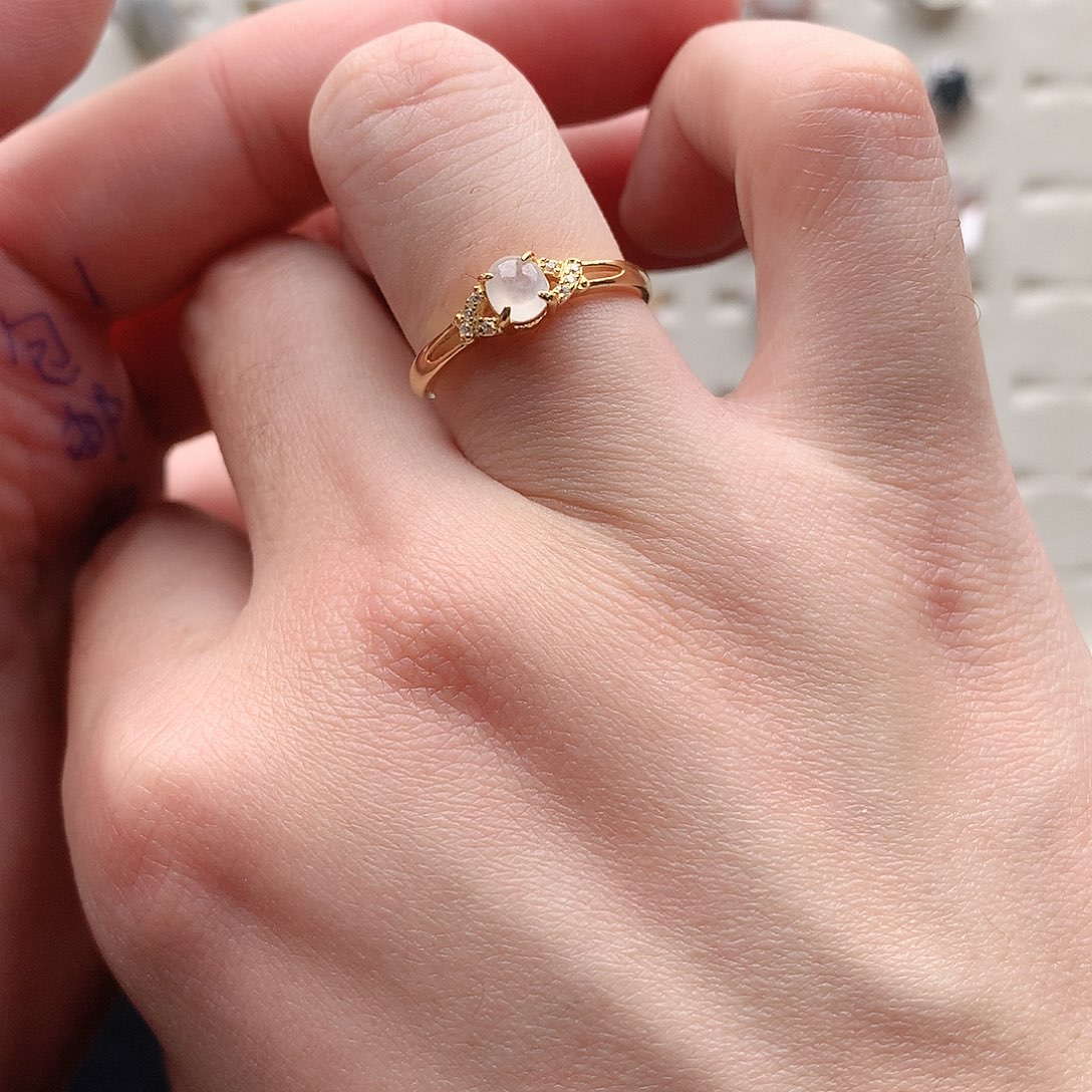 翡翠戒指银S925镶嵌梓**M0195