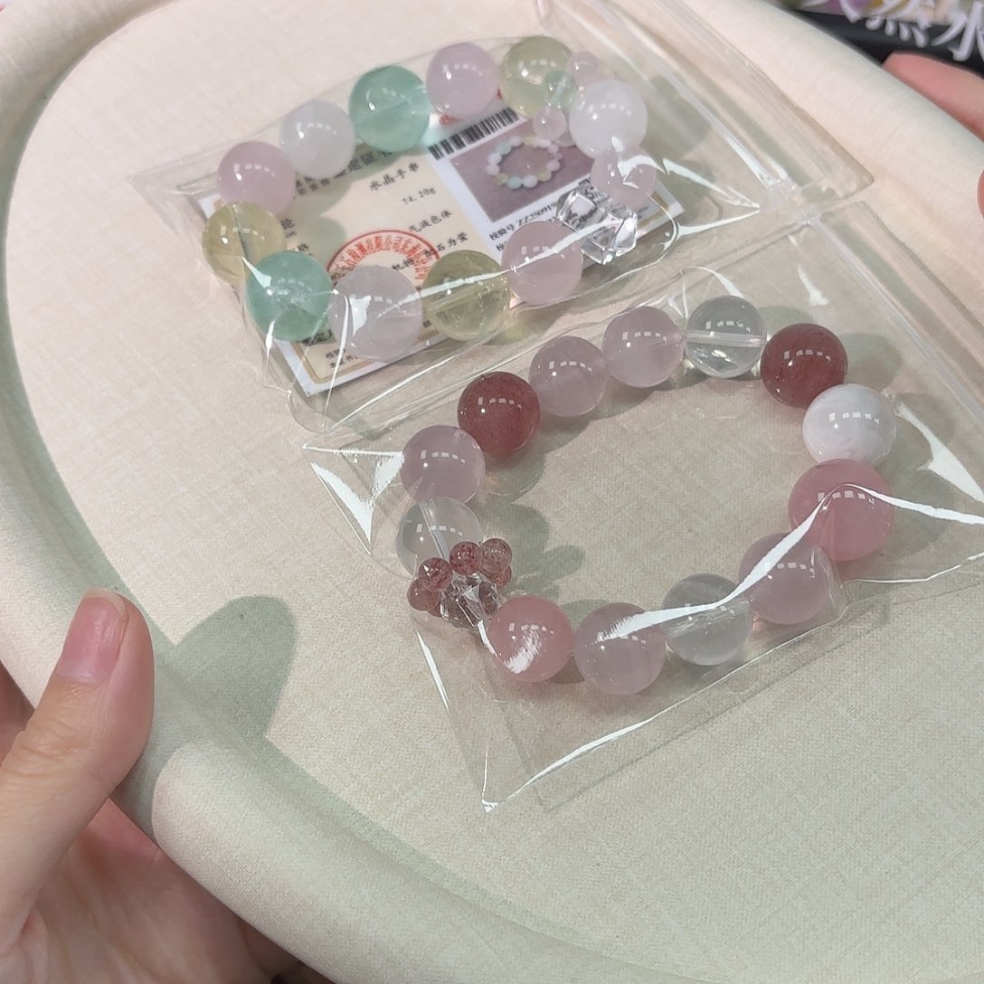 烟晶银S925镶嵌手链手串