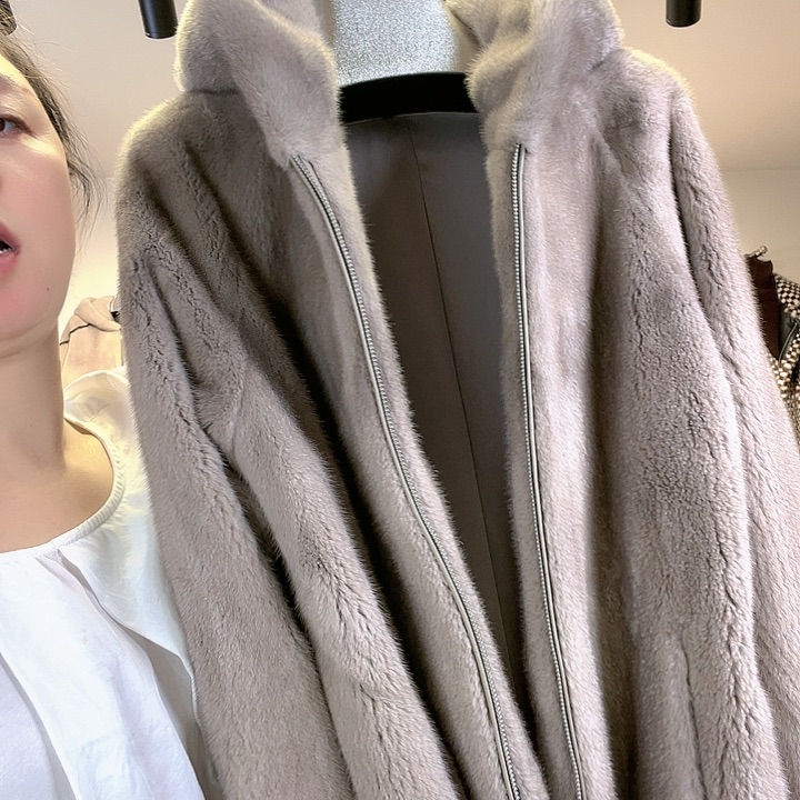 皮草大衣外套黑色