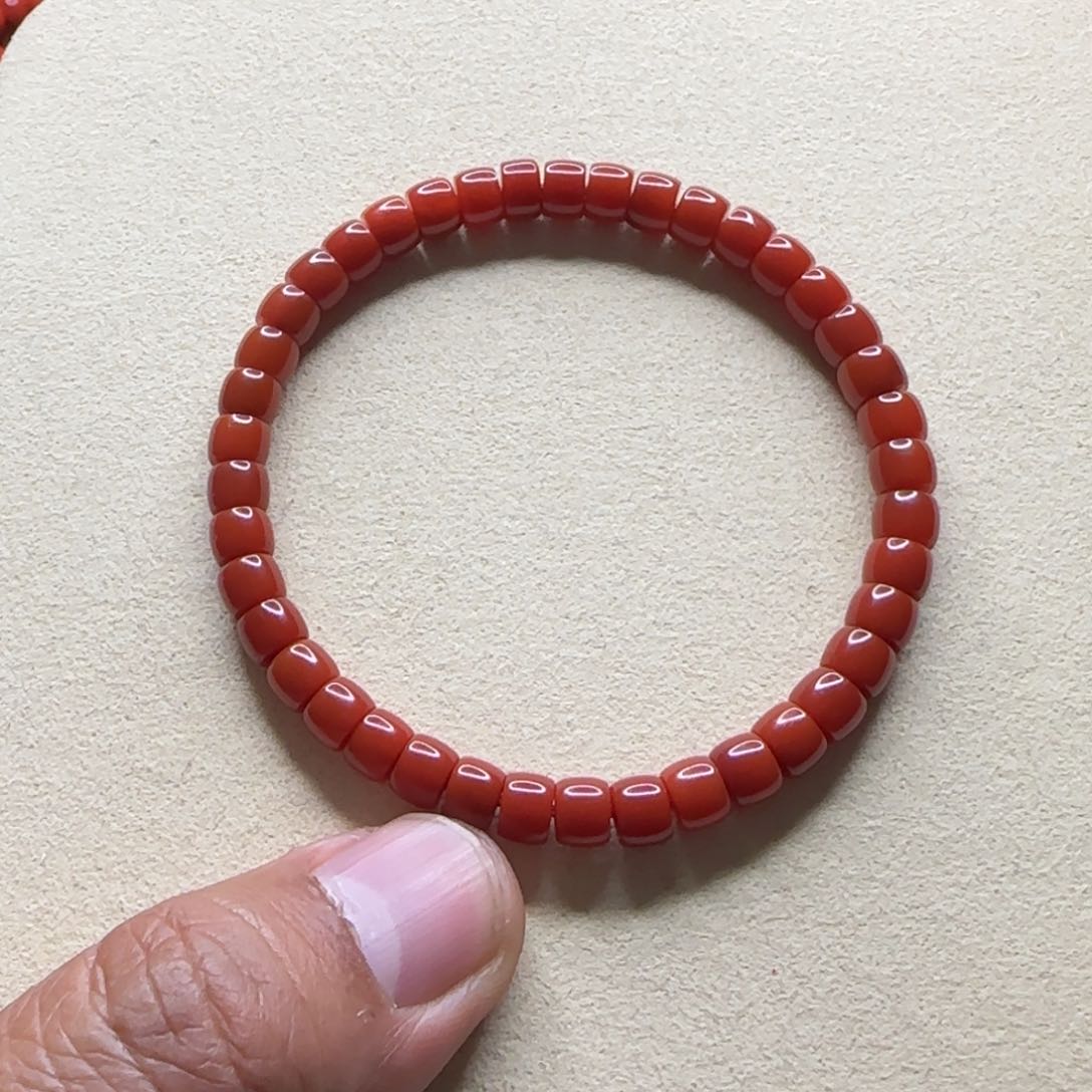 南红玛瑙手链未镶嵌5.8mm官坡药片