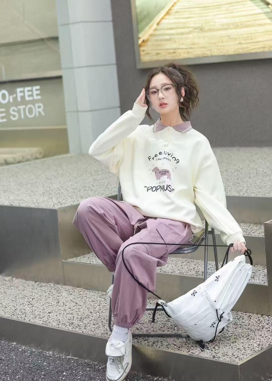 2025春季新款女童棉质套装运动时尚休闲百搭潮流针织长袖宽松