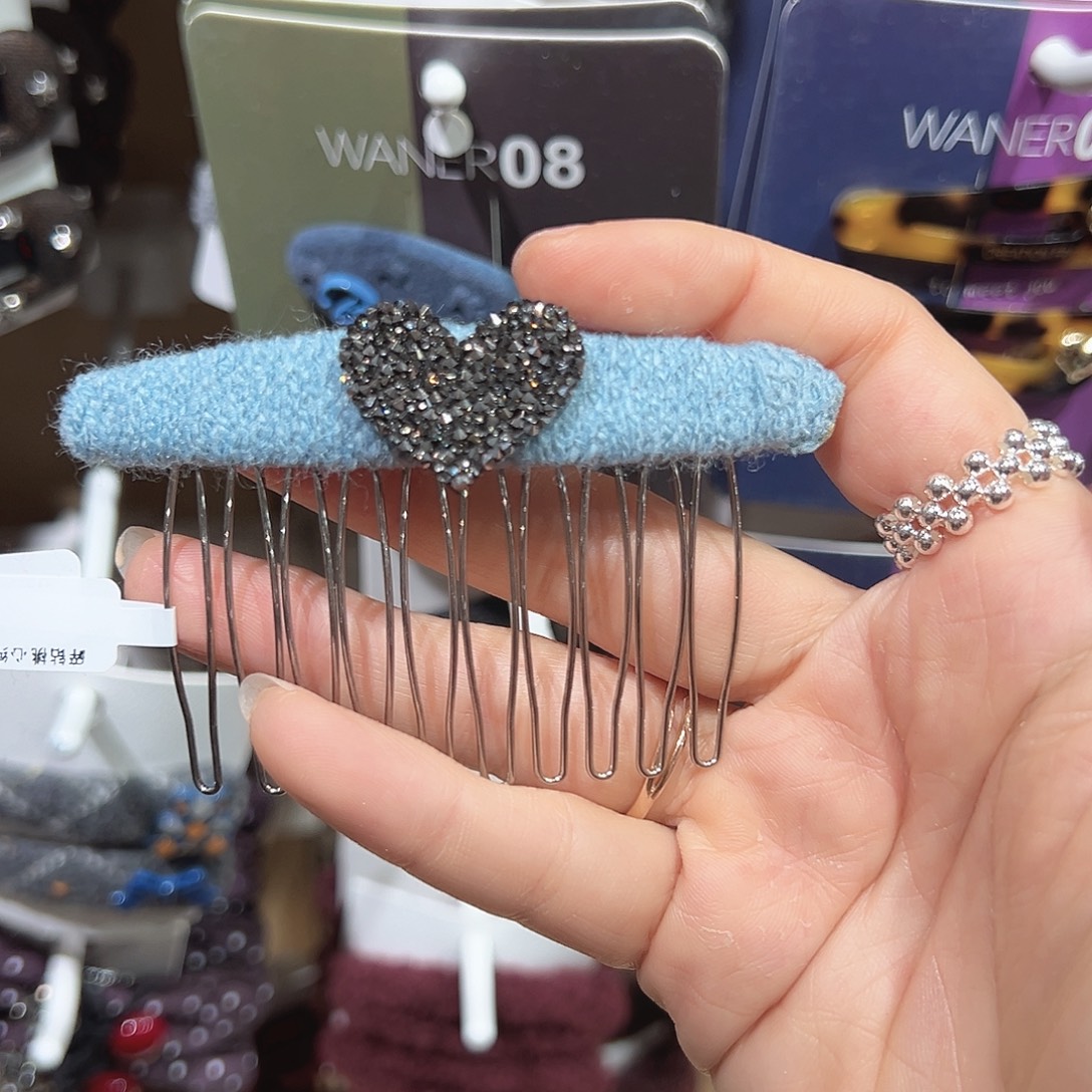 非金属爱心蓝色插梳