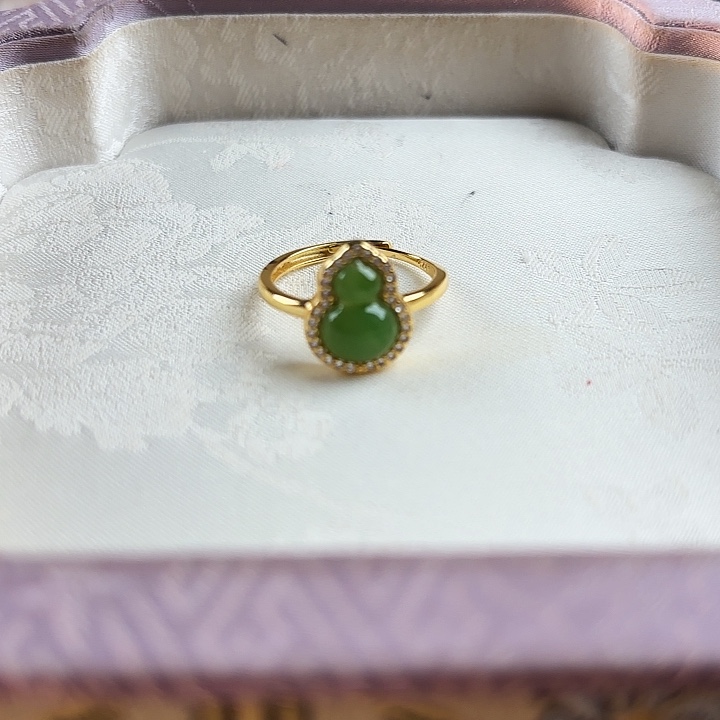 和田玉银S925镶嵌戒指