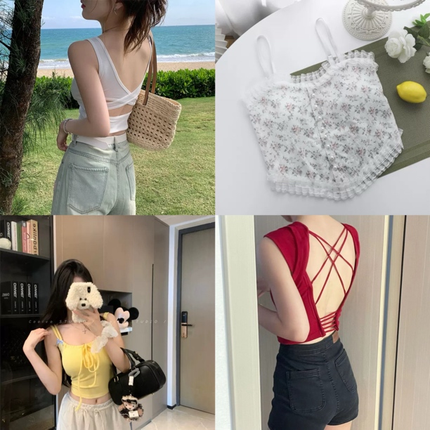 吊带背心一体杯纯欲风辣妹性感露背百搭显瘦外穿美背