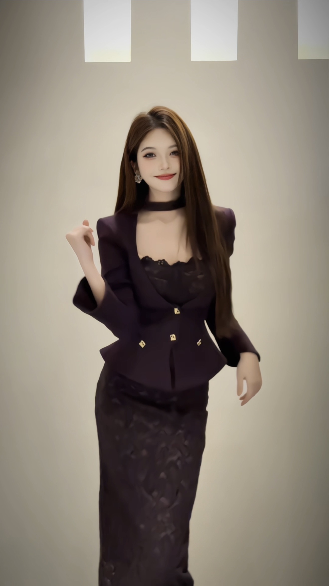 【秋冬新款】汪大美设计师长袖气质名媛时尚套装Y251355+258390