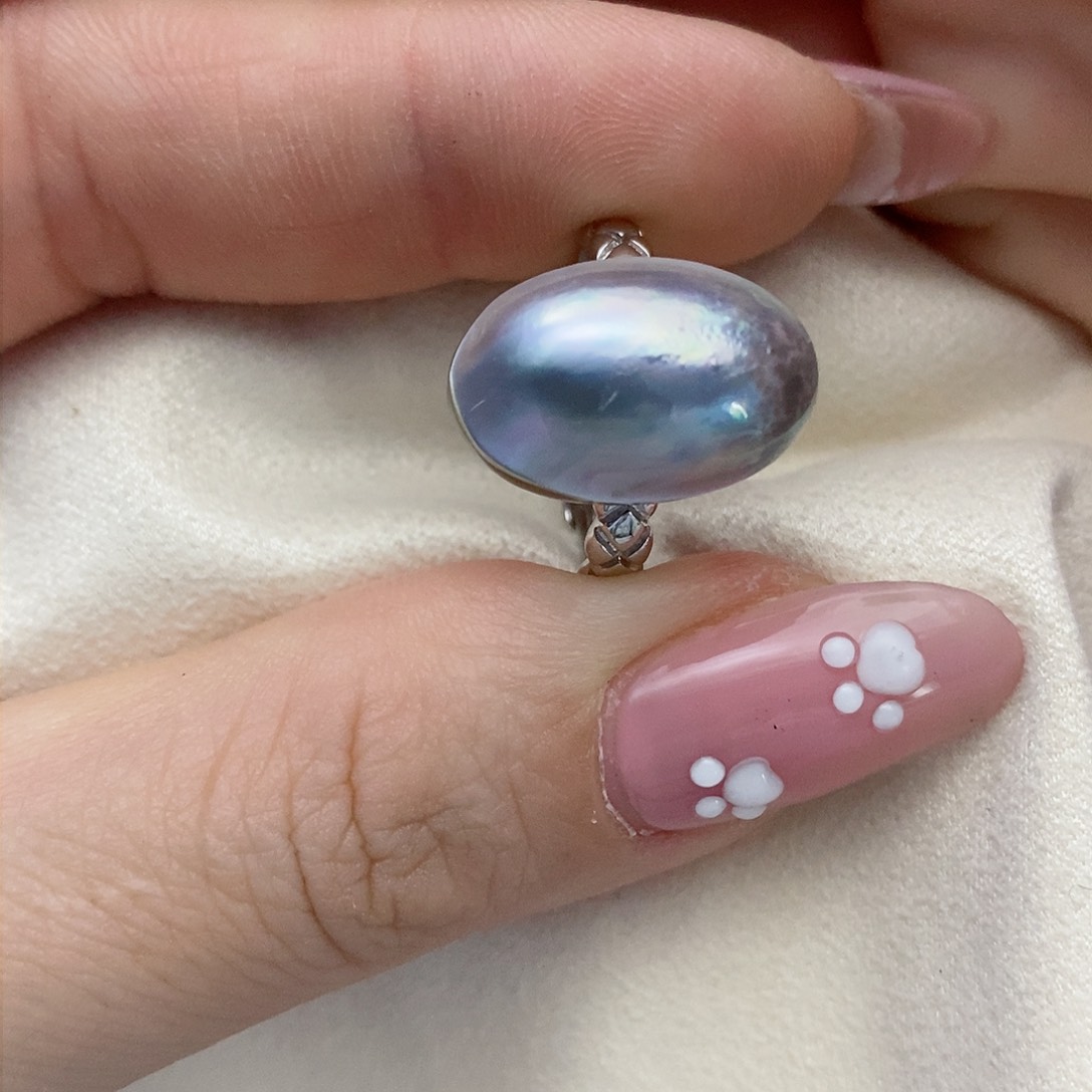 【闪购商品】拼合珍珠（马贝珠）戒指银S925镶嵌