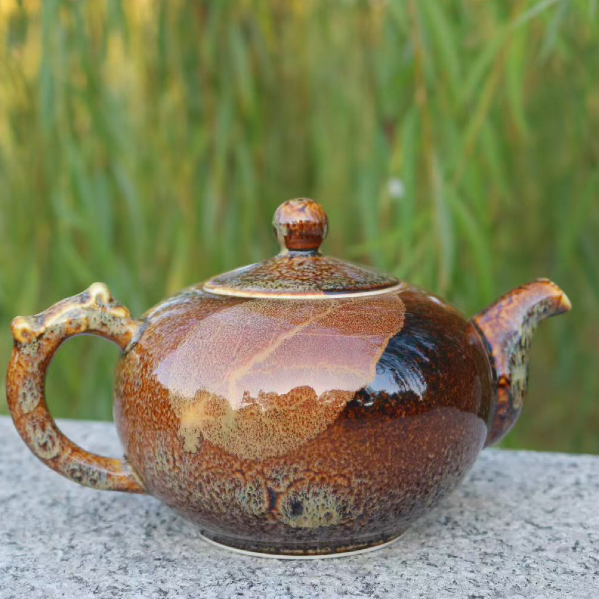 釉窑变天目单个茶壶大容量西施壶茶具家用泡茶专用陶瓷手抓壶