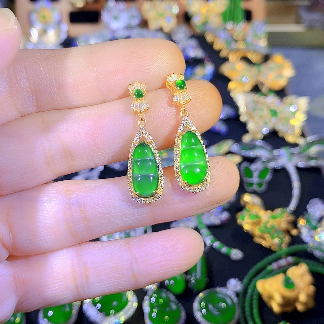 吊坠(不含链)银S925镶嵌翡翠