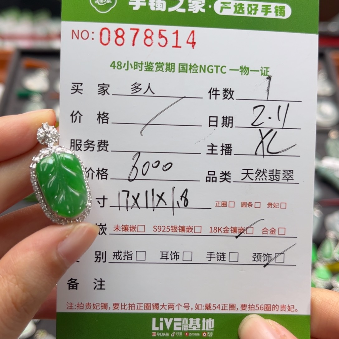 【闪购商品】翡翠颈饰18K金镶嵌多人