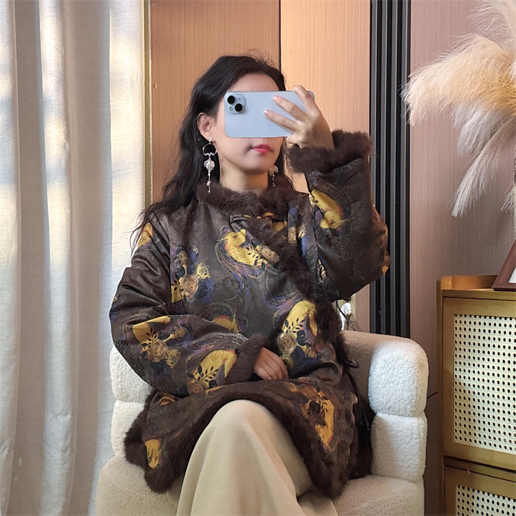 【凤羽】新中式人丝兔毛加棉太太服棉高端定制款