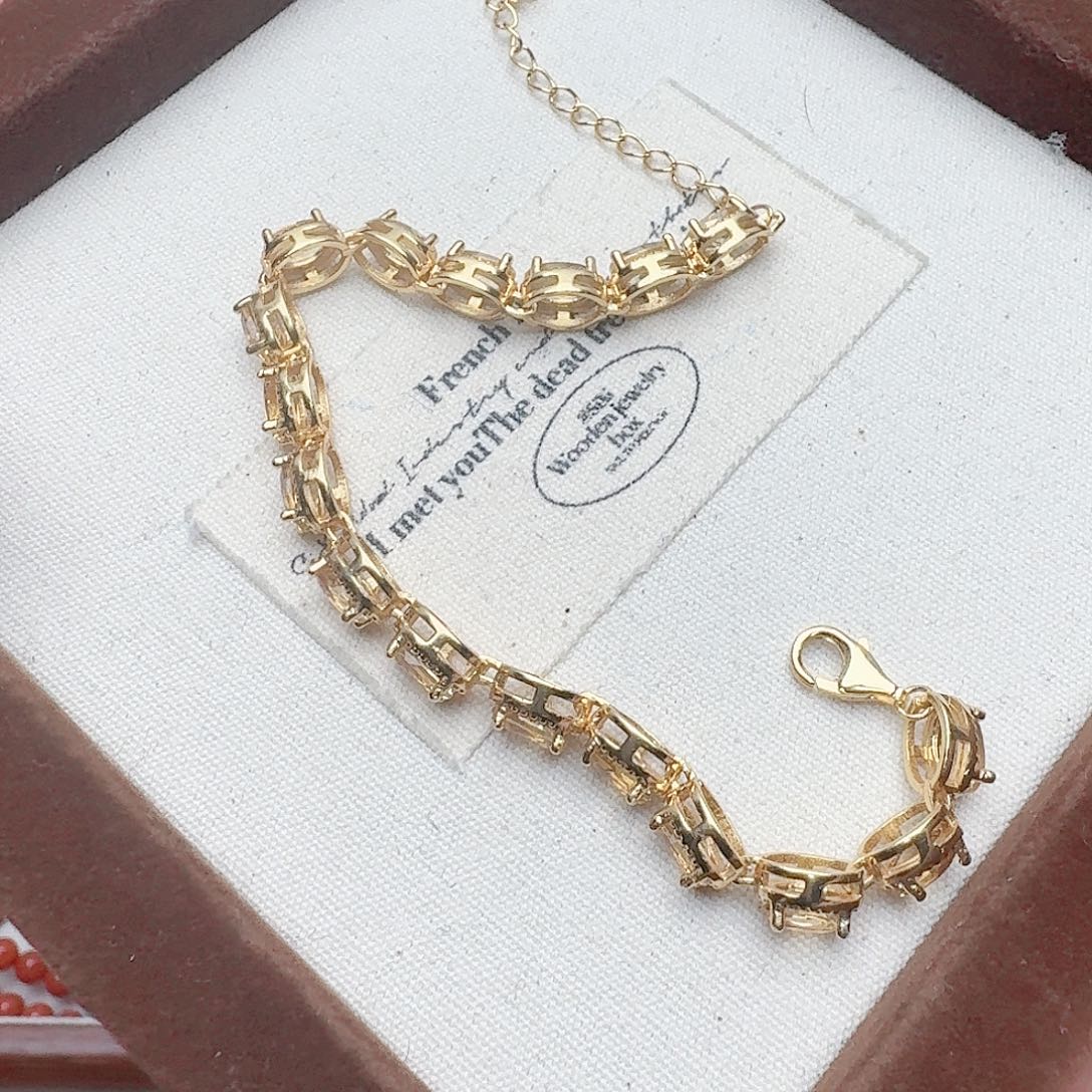 水晶手链银S925镶嵌手链