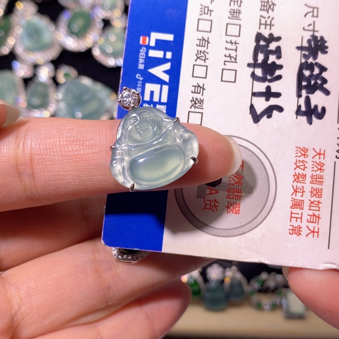 翡翠银S925镶嵌颈饰天然