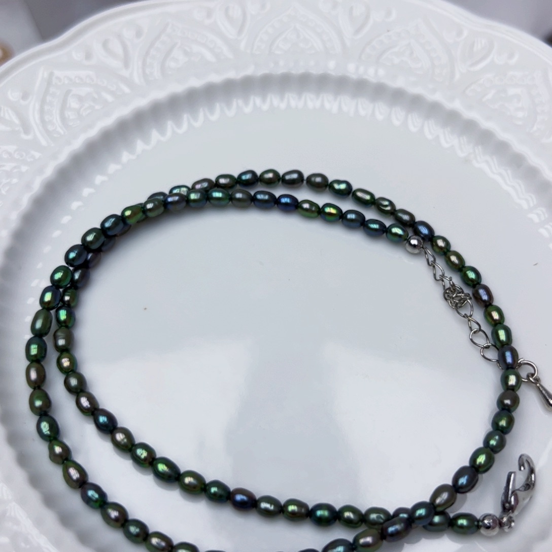 淡水珍珠颈饰银S925镶嵌