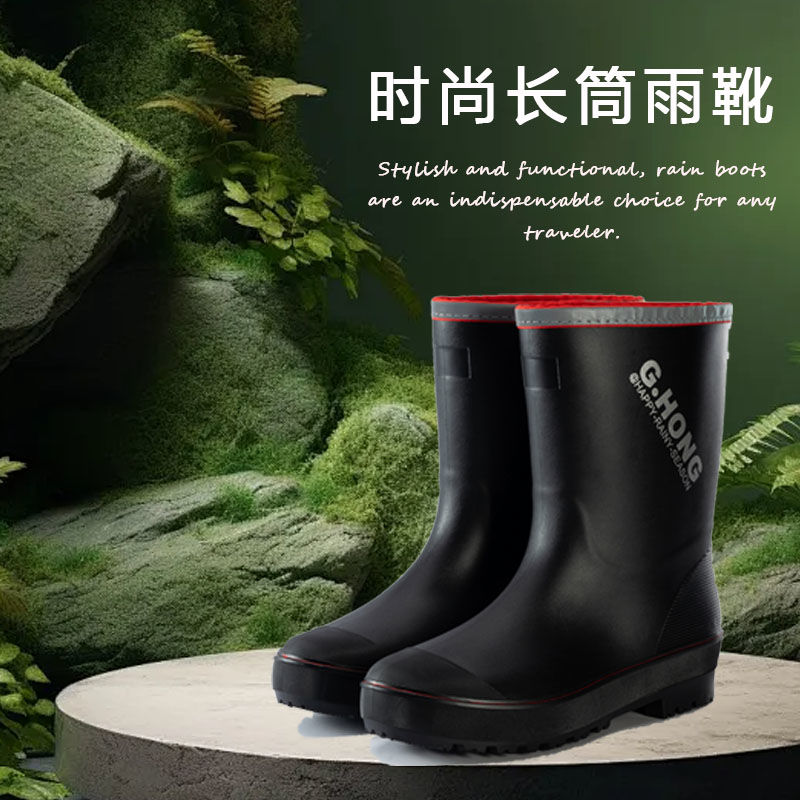 109雨鞋水鞋塑胶雨靴中筒短筒防水防滑塑胶雨靴男士四季穿套鞋