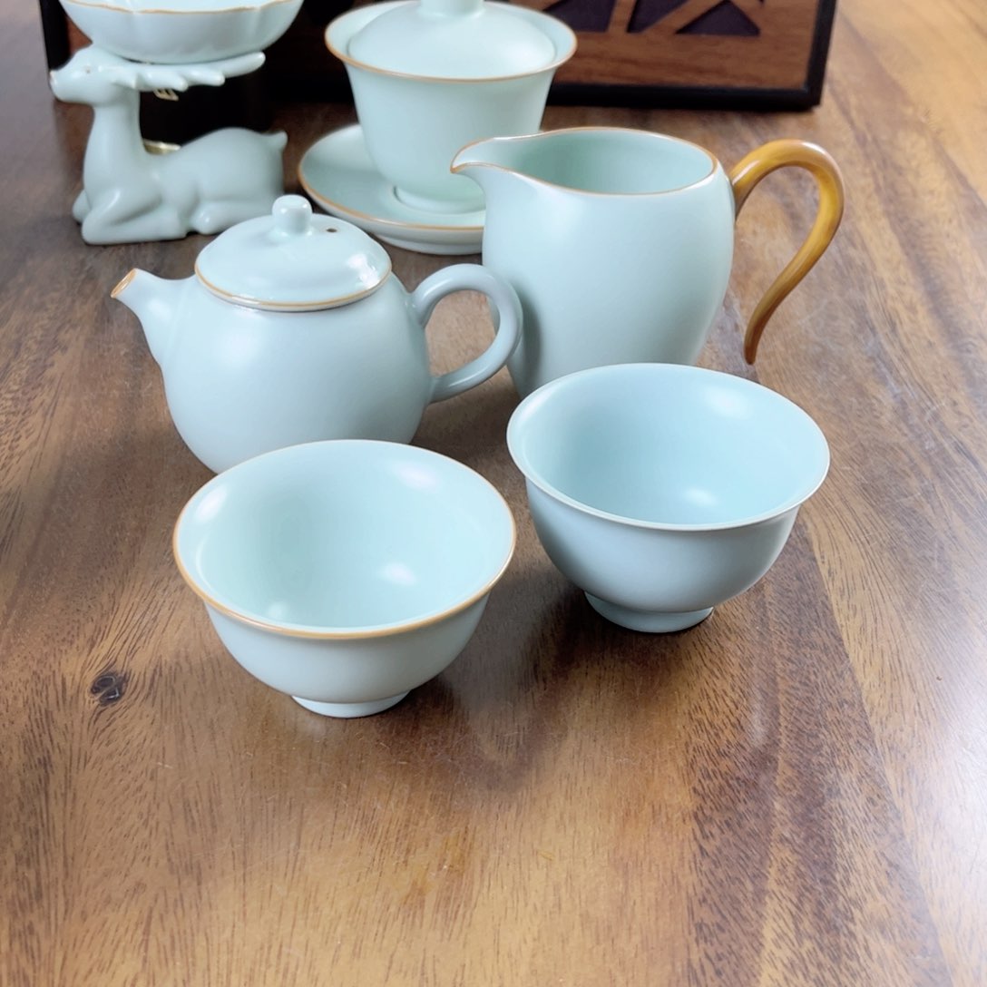 杯子D***D仙南汝窑三件套➕仿古压手杯