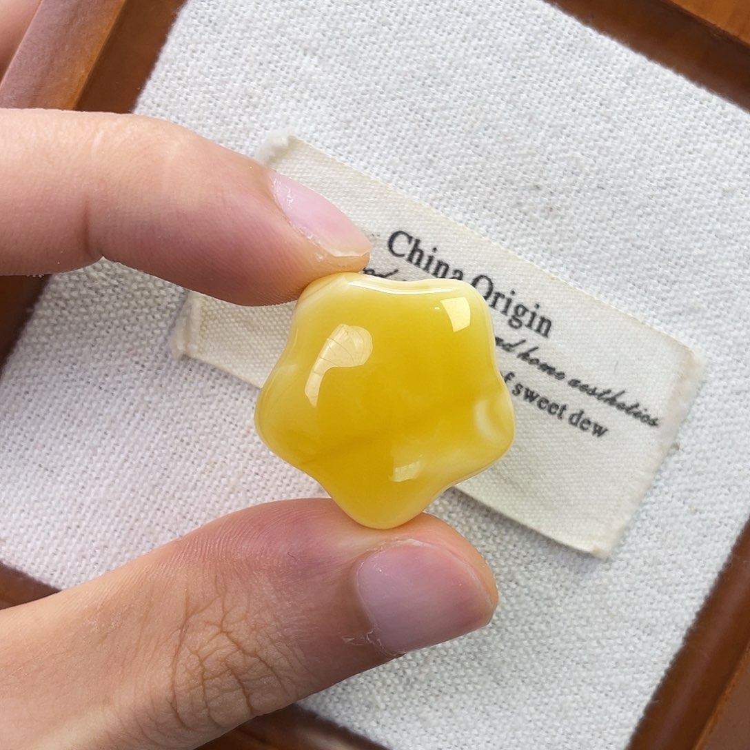 未镶嵌琥珀珠宝奇石溏心蛋星星