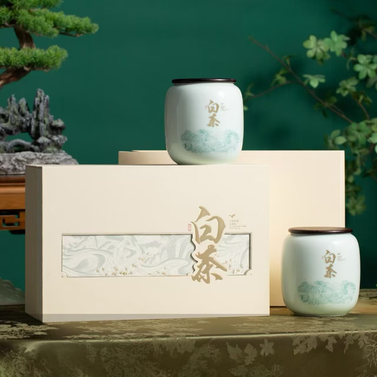 【顺丰送达-头采】珍稀白茶绿茶 精美罐装 送礼盒+礼袋 送礼佳品