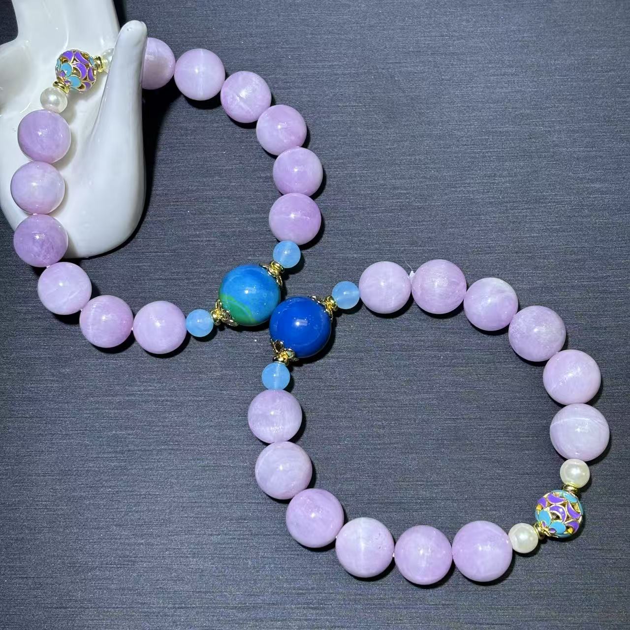 C11028-多宝紫锂辉石手串-多样性发其一