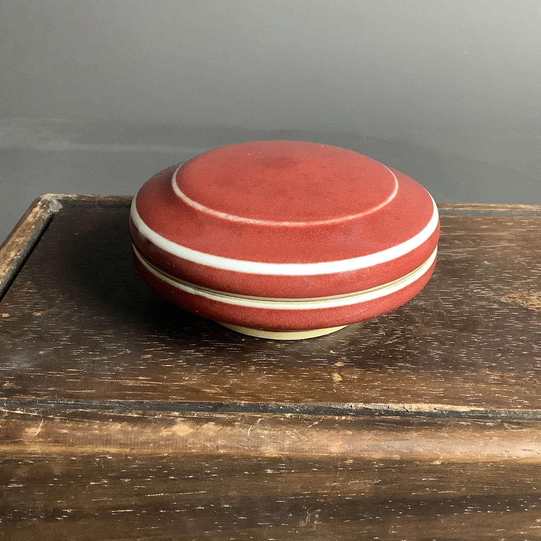 景德镇陶瓷红釉小盖和