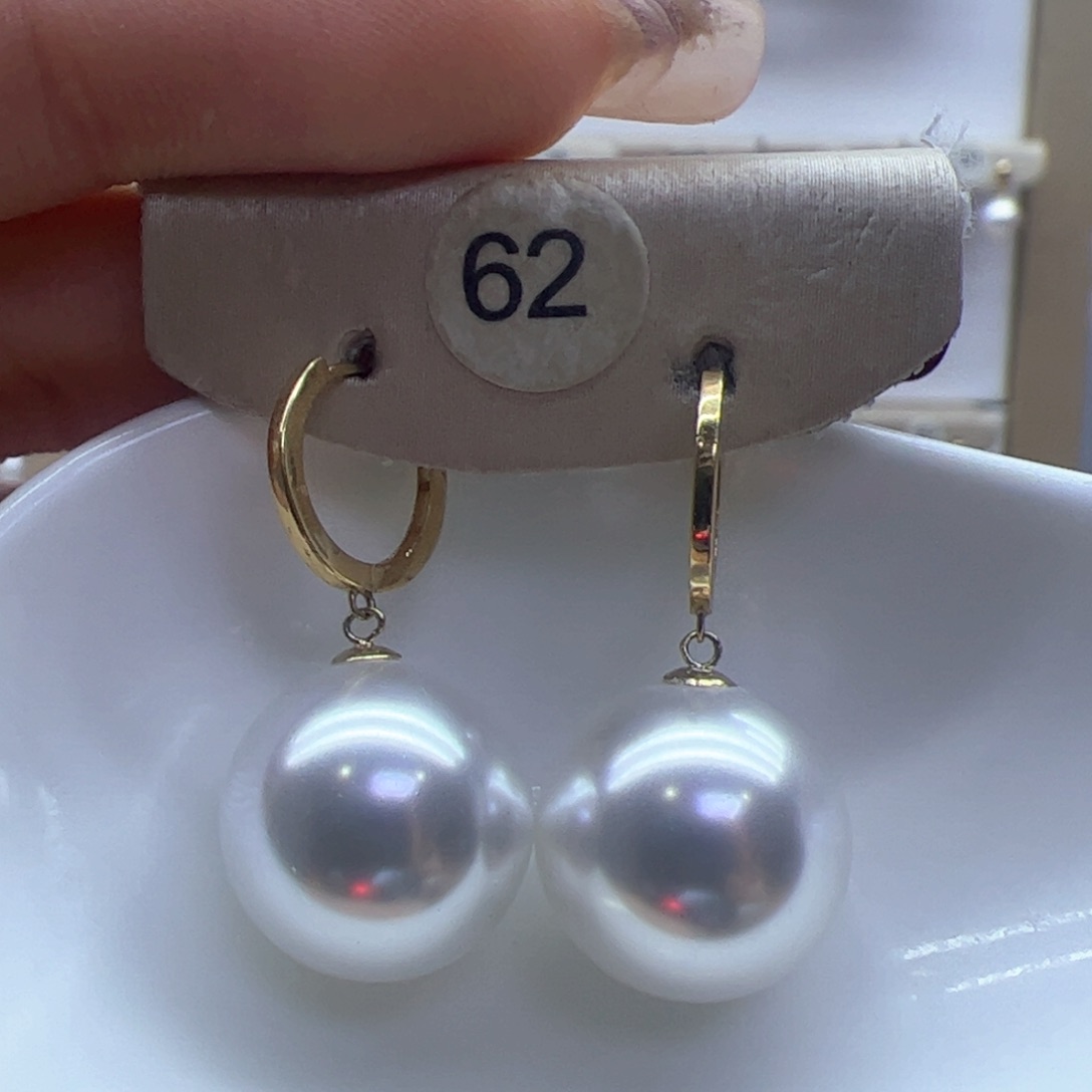 淡水珍珠耳饰18K金镶嵌