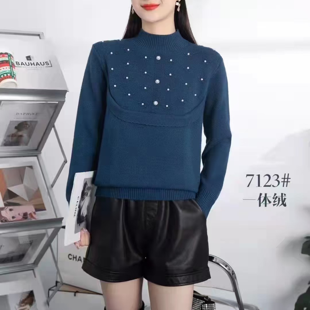 【玉姐家】一体绒假两件保暖女加绒加厚打底衫毛衣f790 J021018