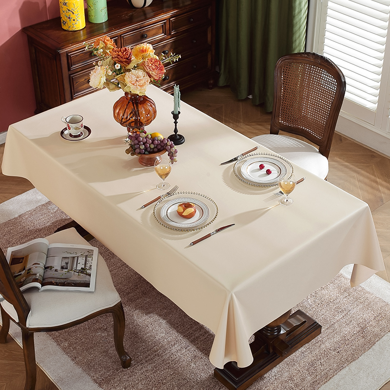小羊皮桌布纯色免洗防油防水轻奢高级感茶几餐桌布防烫长方形台布