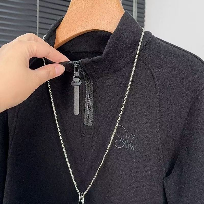 1173款打底卫衣中大童连帽简约宽松长袖