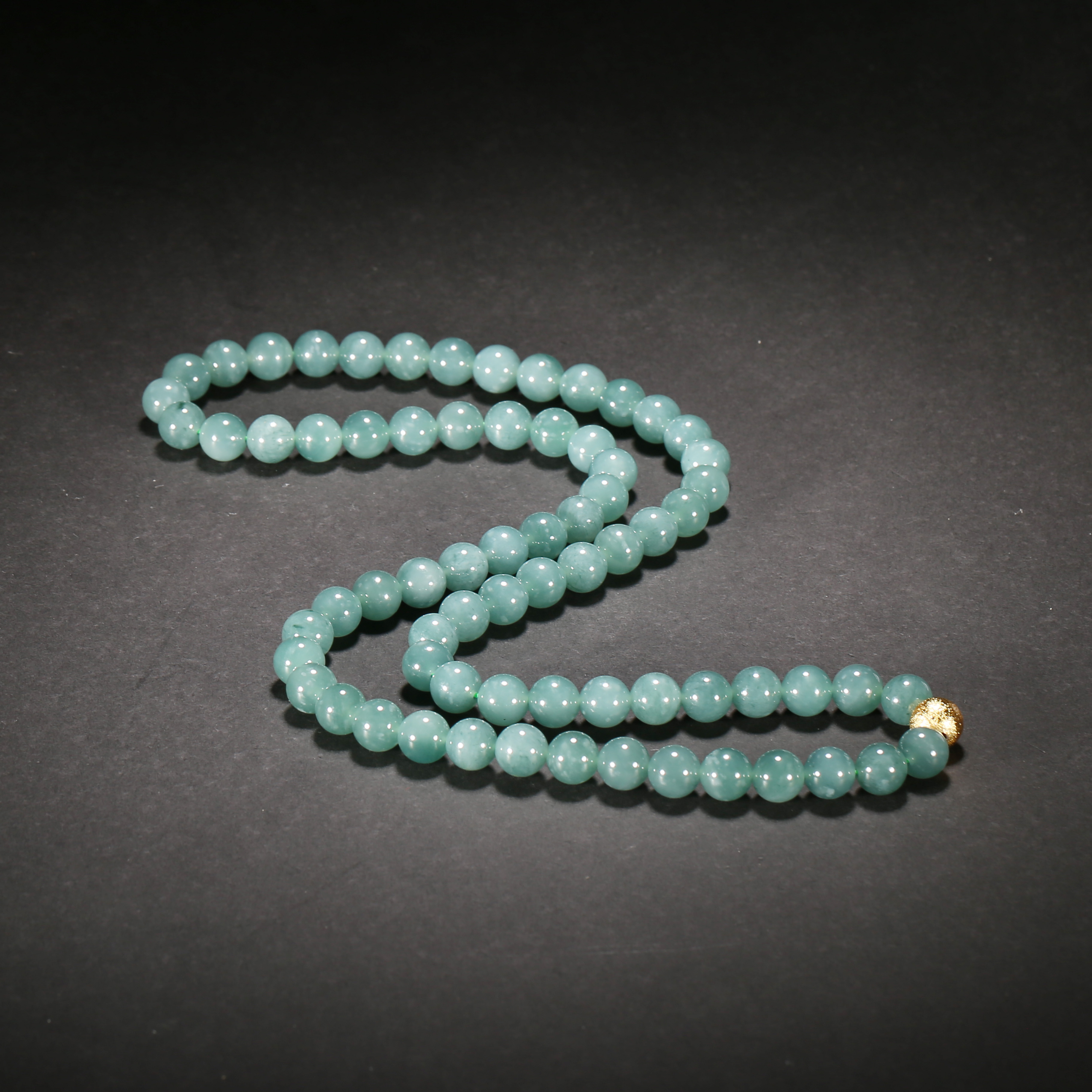 清代*翡翠圆珠项链/11XQ2844/翡翠【北京文博】