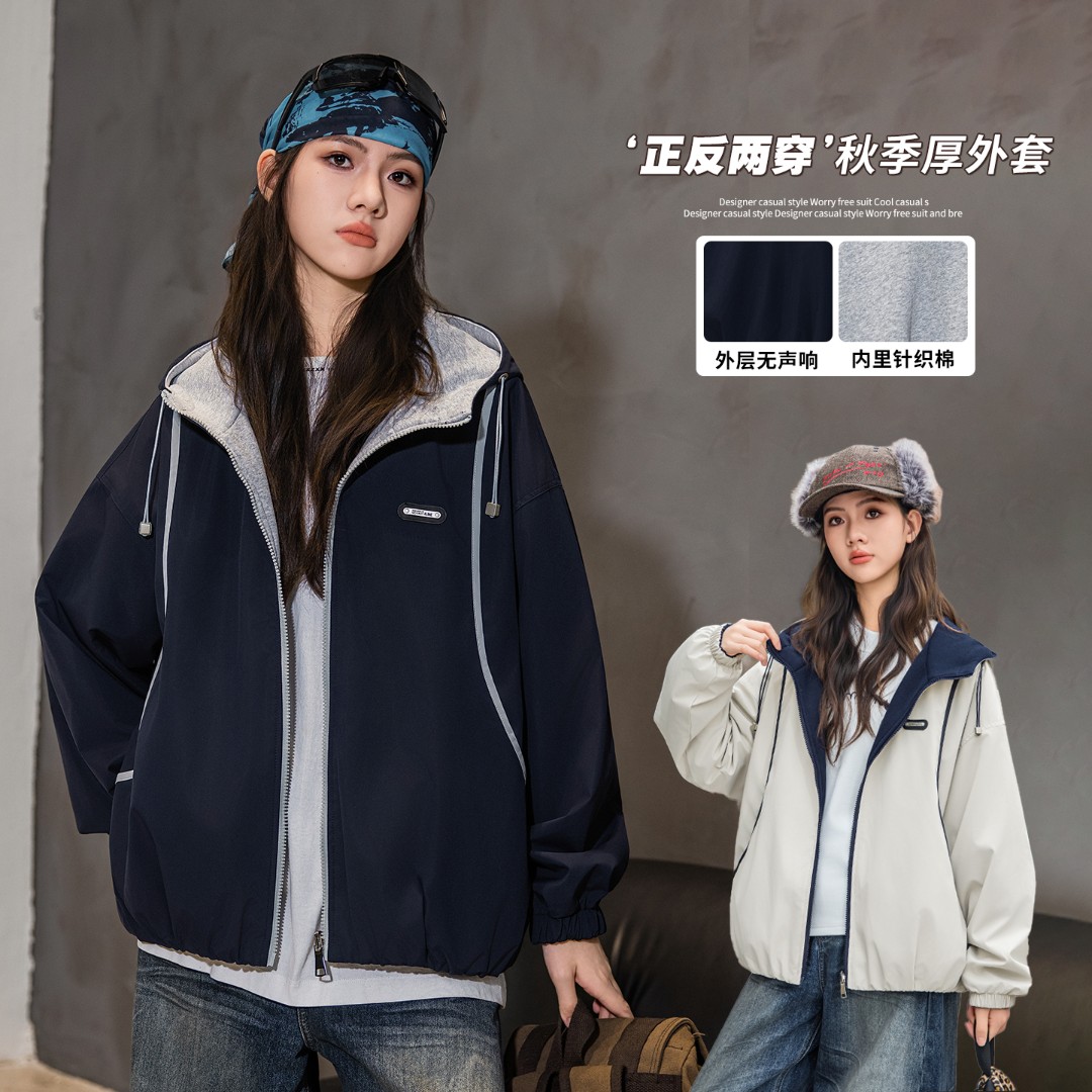 【原创正版！厚外套/双面穿】女大童外套2025秋冬大童上衣夹克风衣