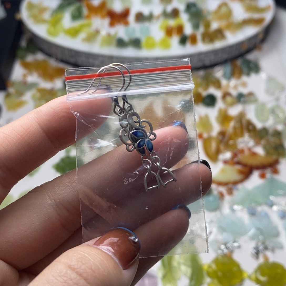 山***事蛇纹石玉合金耳饰/颈饰