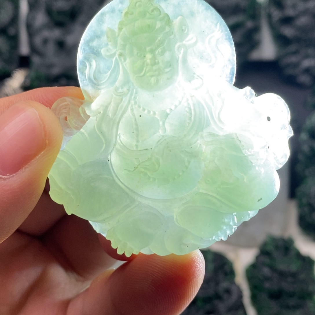 定制翡翠未镶嵌天然翡翠A货黄财神