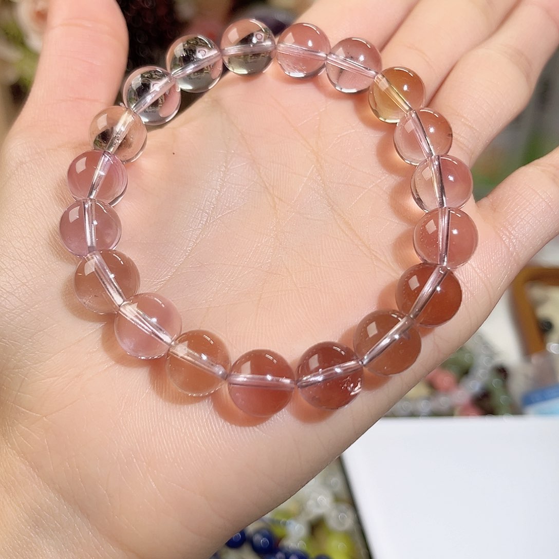 烟晶手链未镶嵌f*紫黄晶758