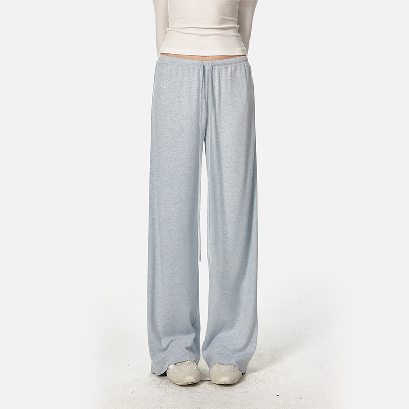 【清清专场】“徐艺洋同款”4muggle原创针织家居直筒垂感刺绣休闲裤