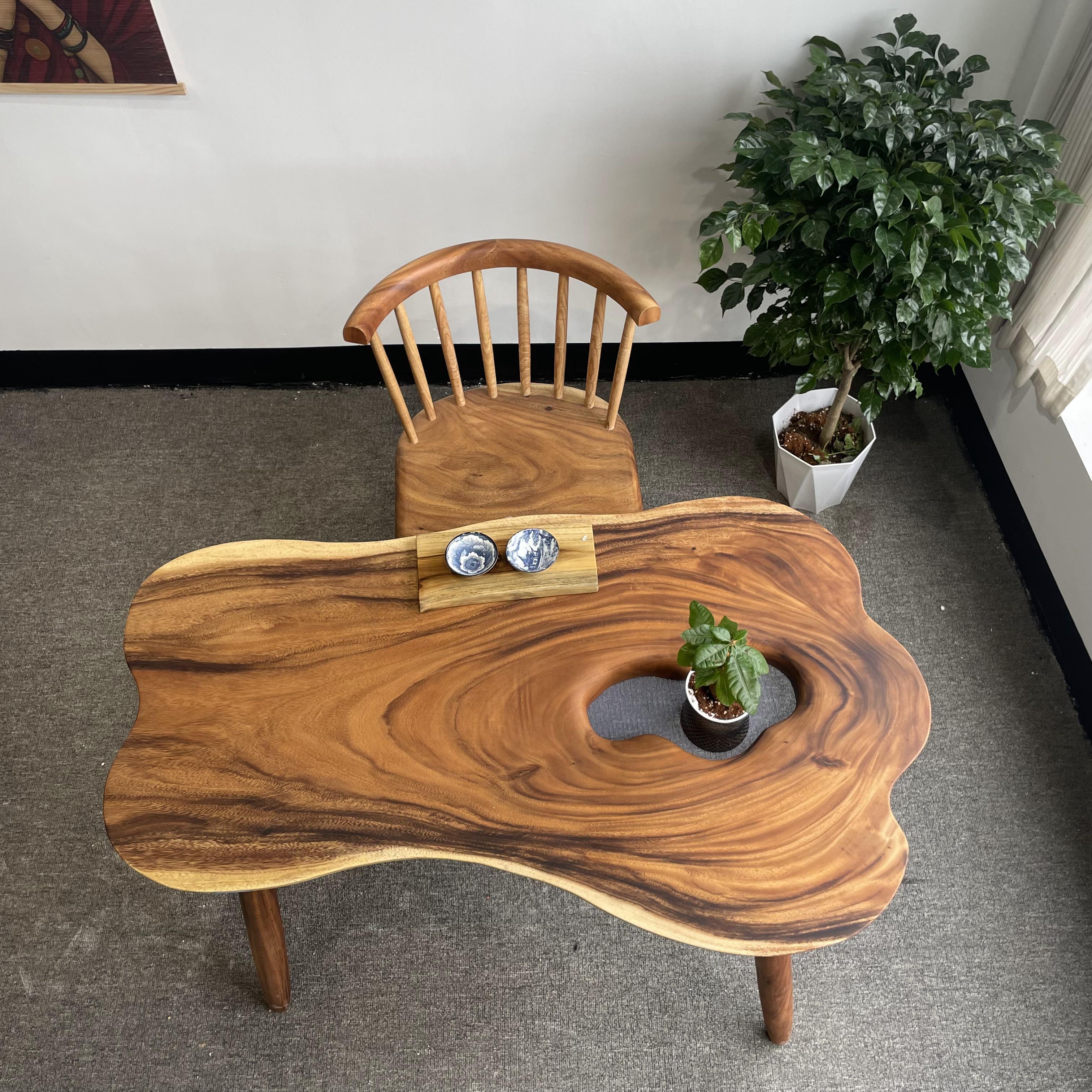 胡桃木随型茶桌 119-75 配脚高度72 单桌子