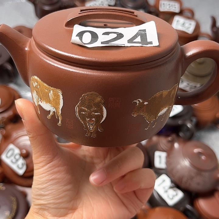 紫砂茶壶紫砂微瑕半手