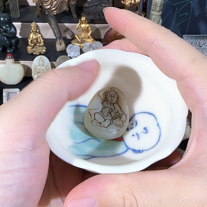 瓷片摆件恭喜发财恭喜结缘3