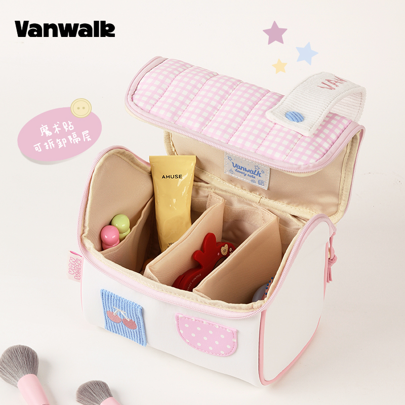 VANWALK手账系列 原创樱桃小房子洗漱包女生旅行便携收纳包化妆包