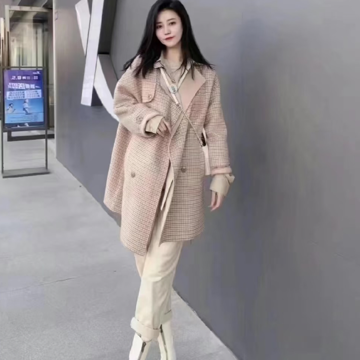 不支持退换 二折不要  1400442 柔软细腻双面尼 毛呢外套