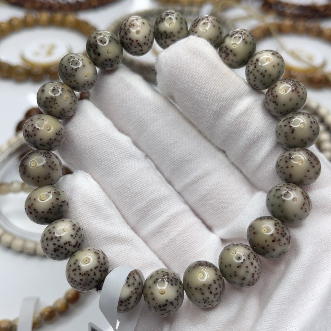 星月菩提吊坠12/10奶奶灰苹果珠一线天