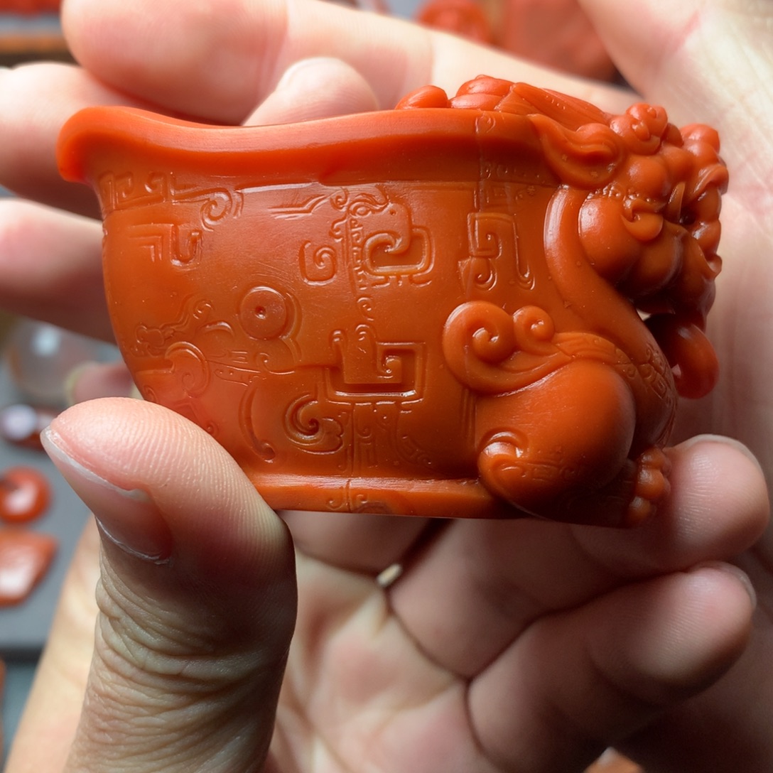 南红玛瑙未镶嵌1龙首杯