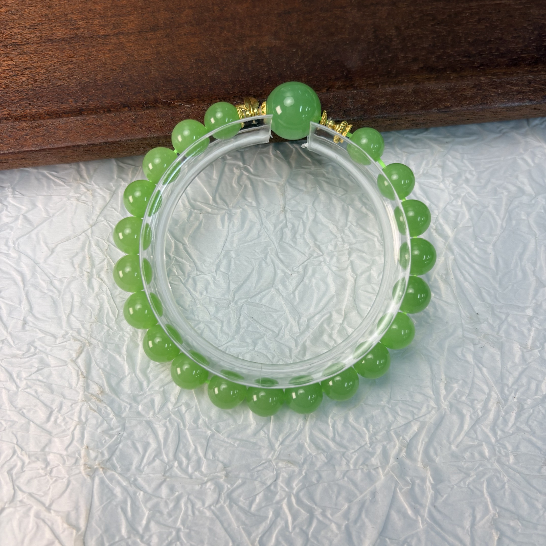 【七七专属】18K和田玉翠青手串 多样性发一 7-11mm KZ0030047