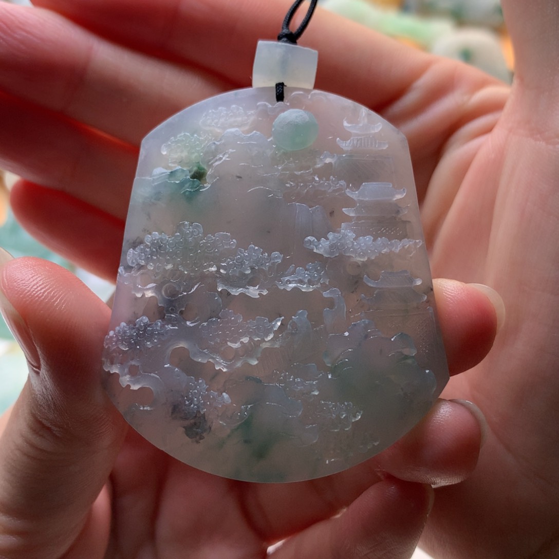 定制翡翠未镶嵌山水