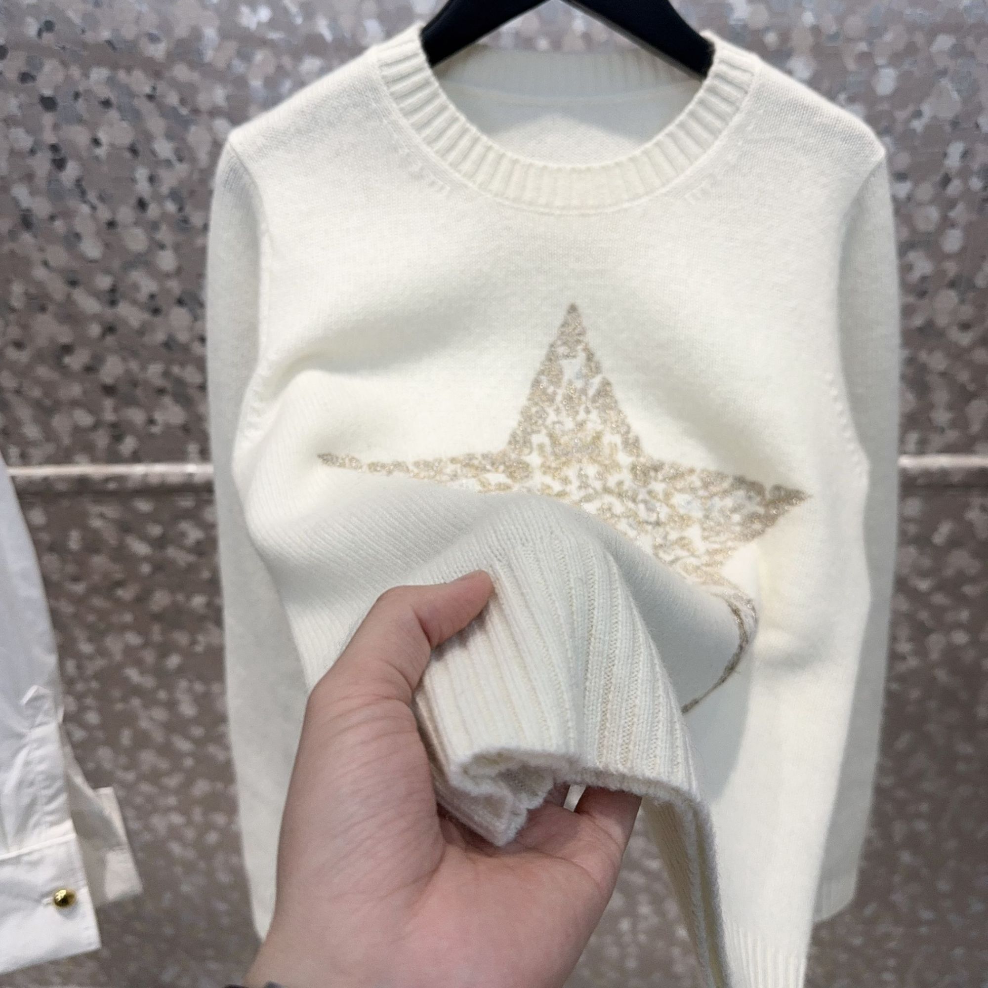 25早春迪迪家五芒星针织长袖套头