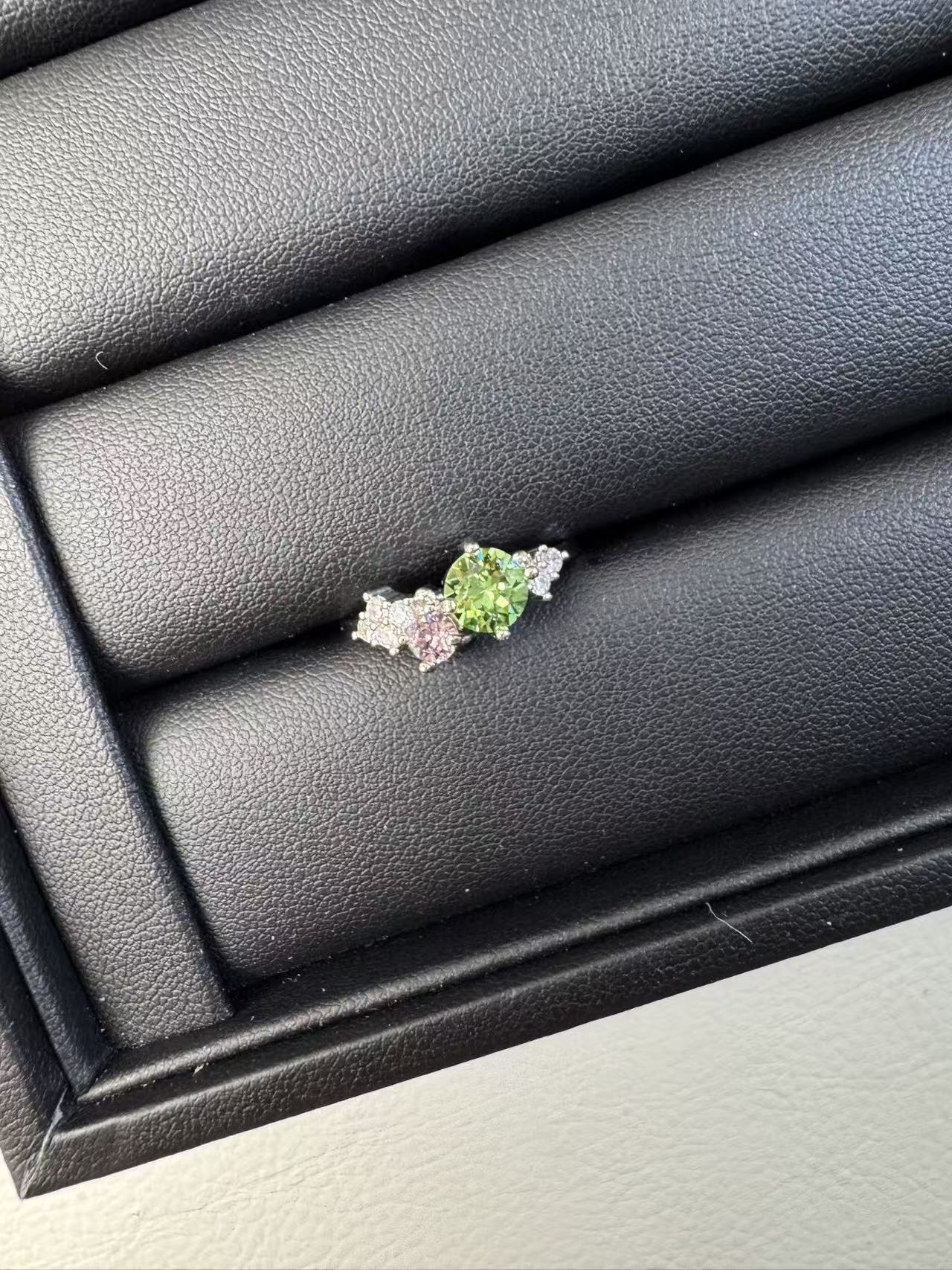 铜合金戒指 铜合金【双生花】施家•华子手工开口轻奢时尚彩色