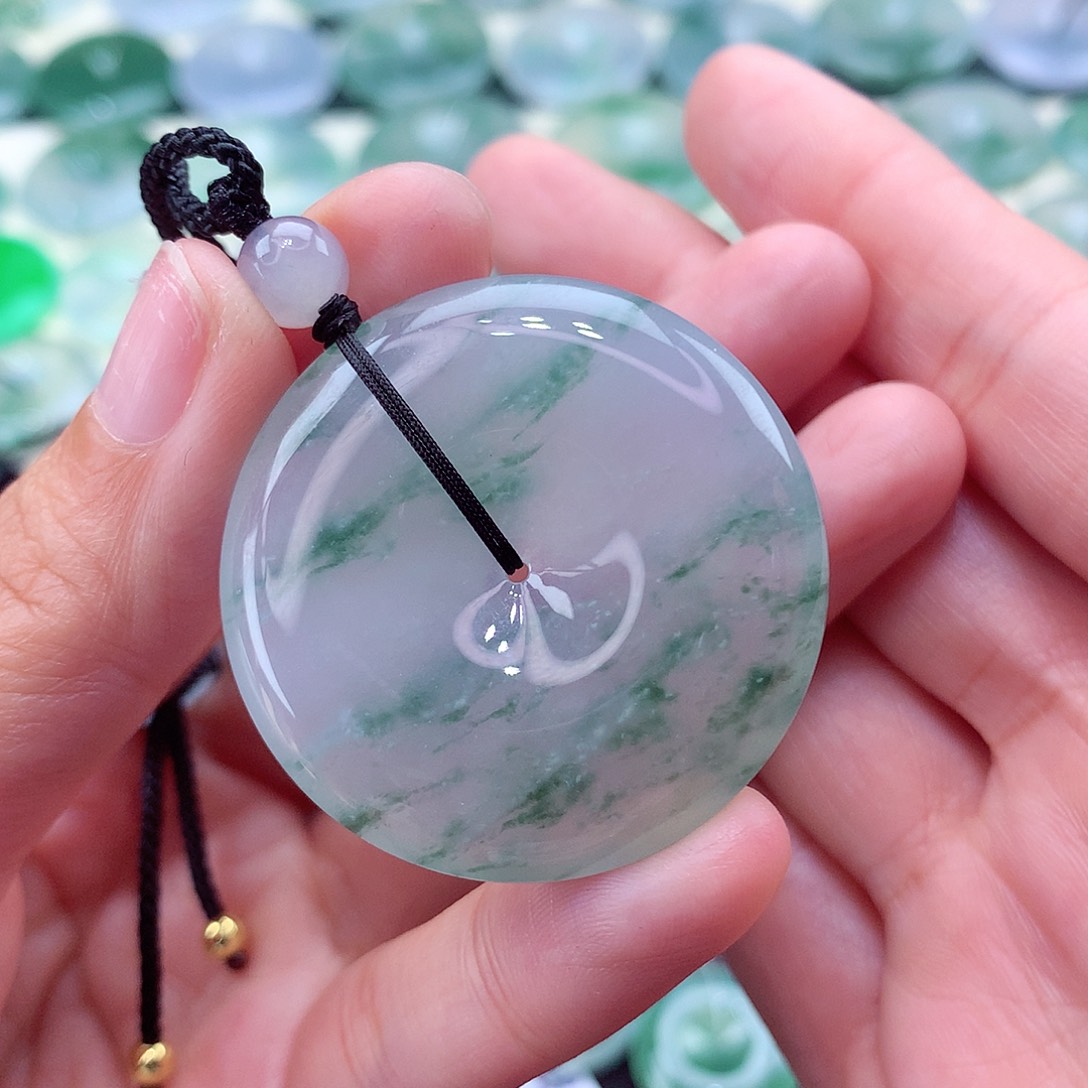 翡翠未镶嵌颈饰编号94-尺寸37.9/6.8