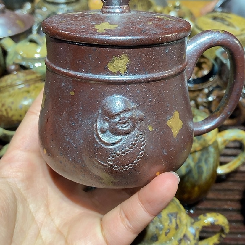【闪购商品】茶杯紫砂明**安小叶佛盖杯
