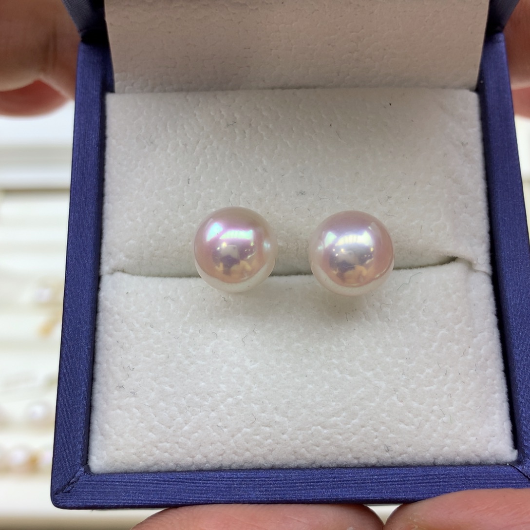 蘭***a淡水珍珠耳饰18K金镶嵌