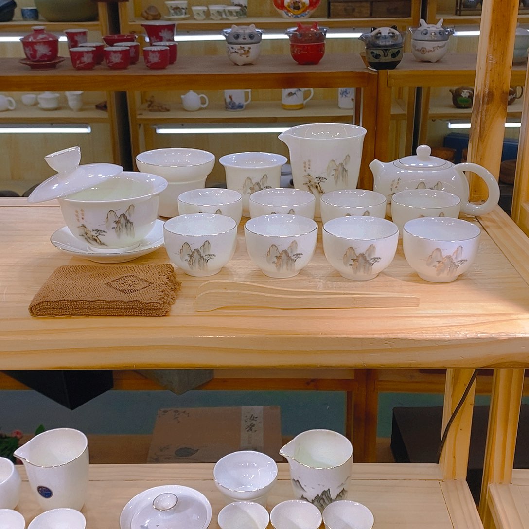 【不止】羊脂玉瓷茶具套装