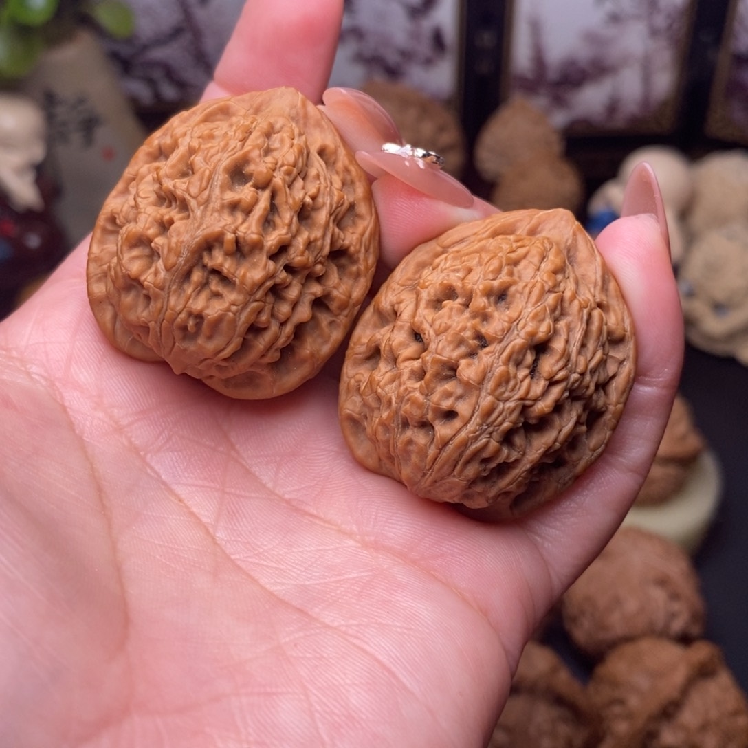 文玩核桃把件小*博全品水龙纹34